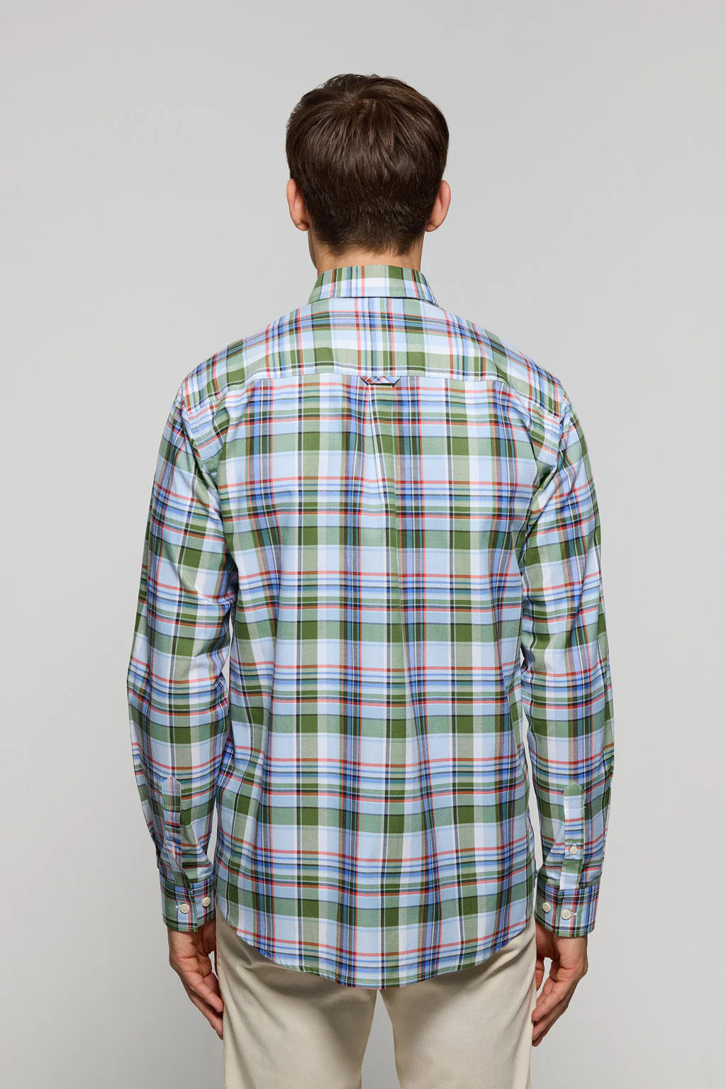 Checked shirt in green hues with Polo Club logo - Image 6