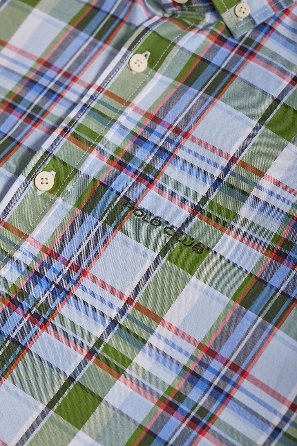 Checked shirt in green hues with Polo Club logo - Image 8