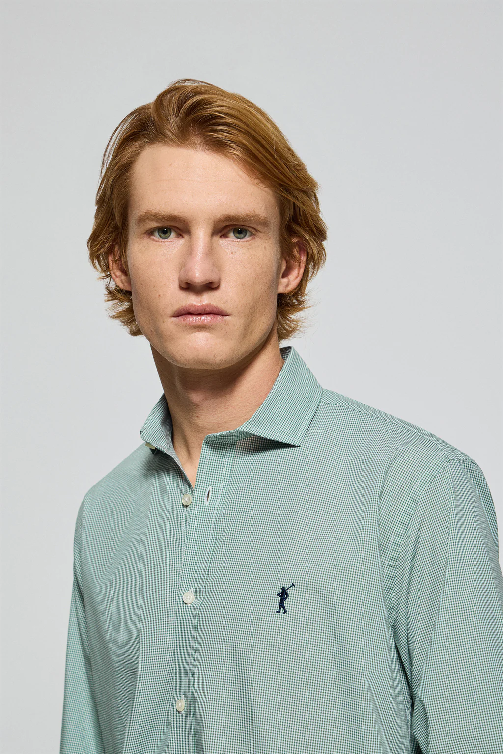 Green vichy-check shirt Arizona with Rigby Go embroidered logo - Image 3