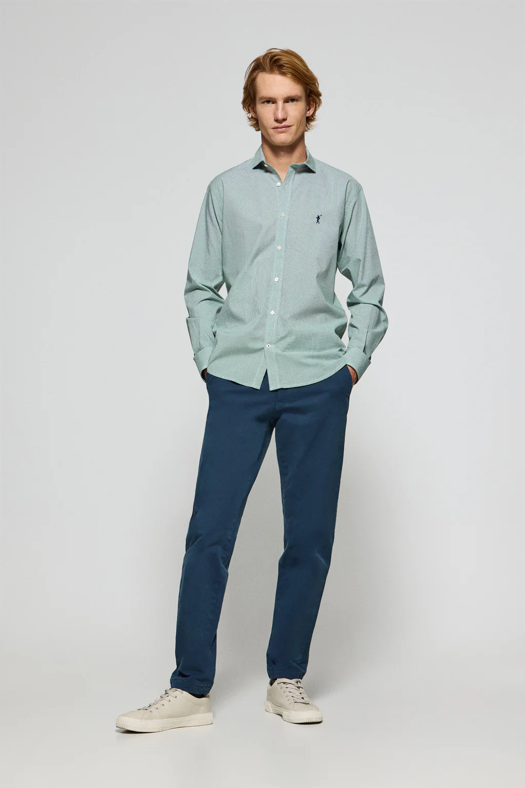 Green vichy-check shirt Arizona with Rigby Go embroidered logo - Image 4