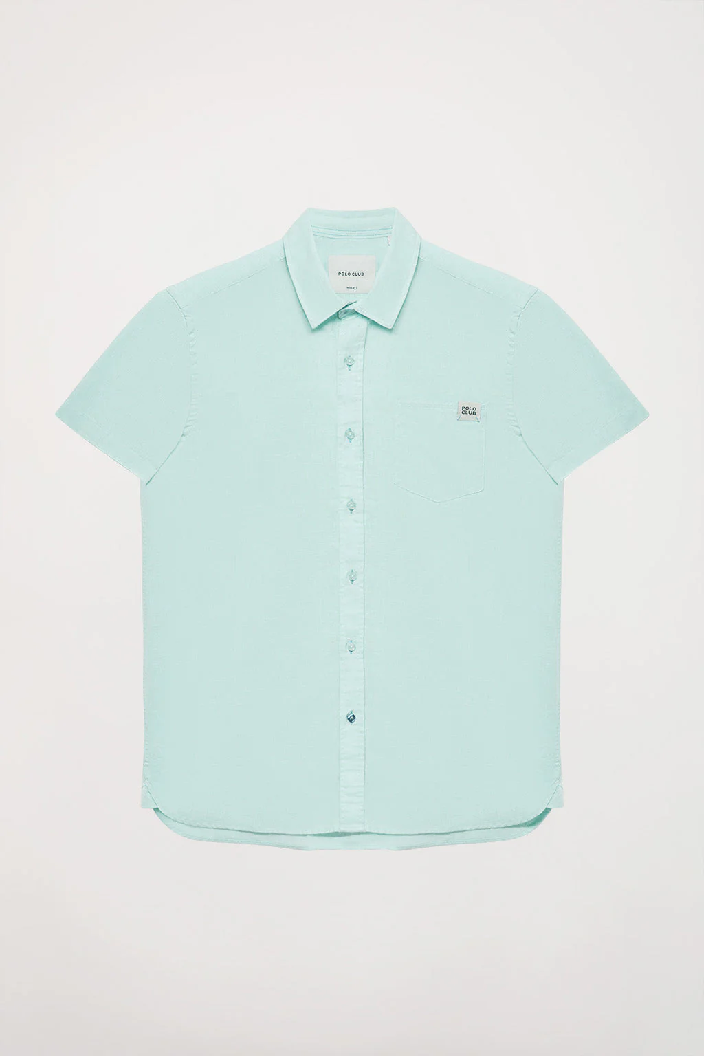 Green linen shirt with chest pocket - Image 7