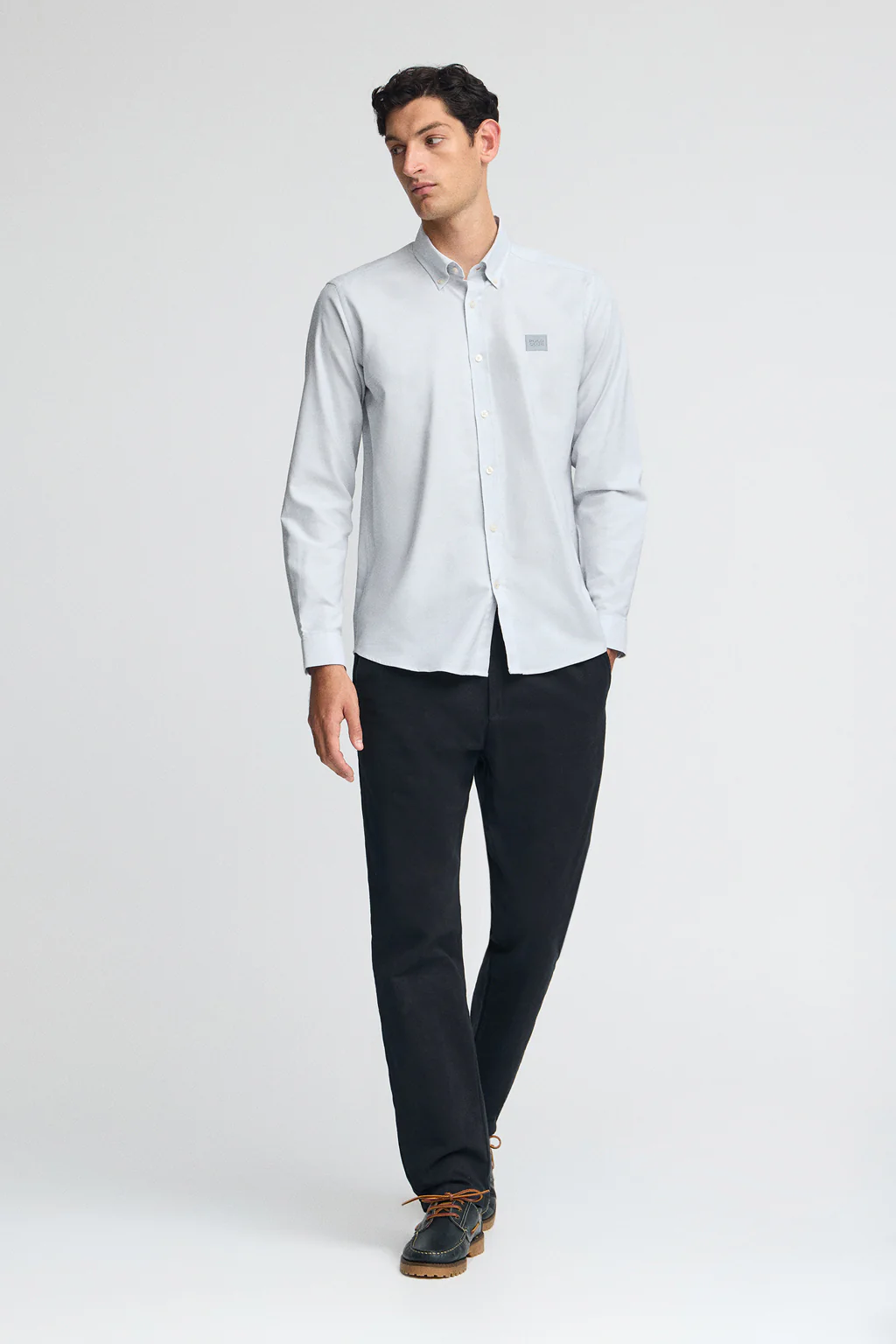 Light-blue regular-fit shirt with buttoned collar and Polo Club logo - Image 4