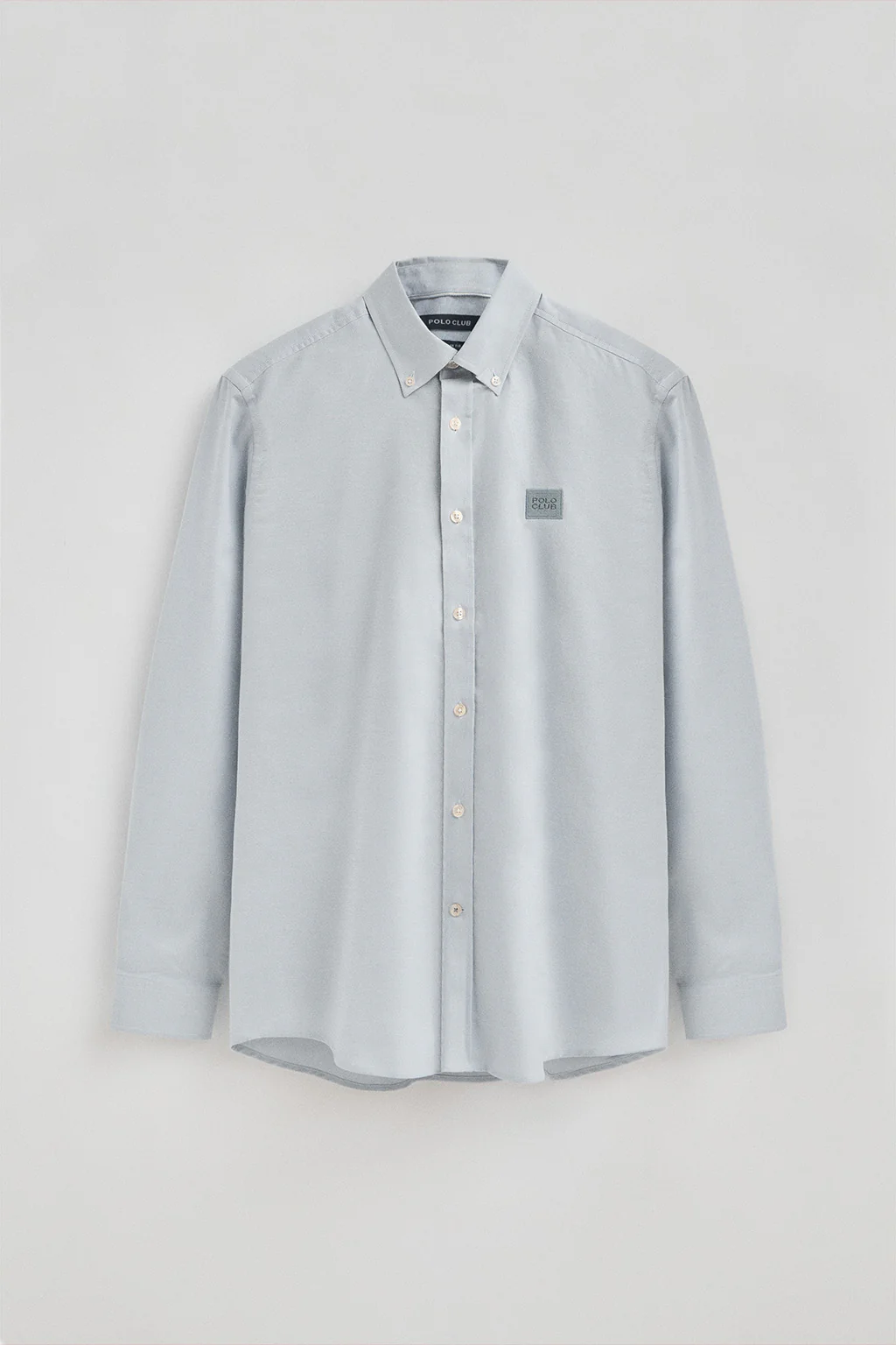 Light-blue regular-fit shirt with buttoned collar and Polo Club logo - Image 6