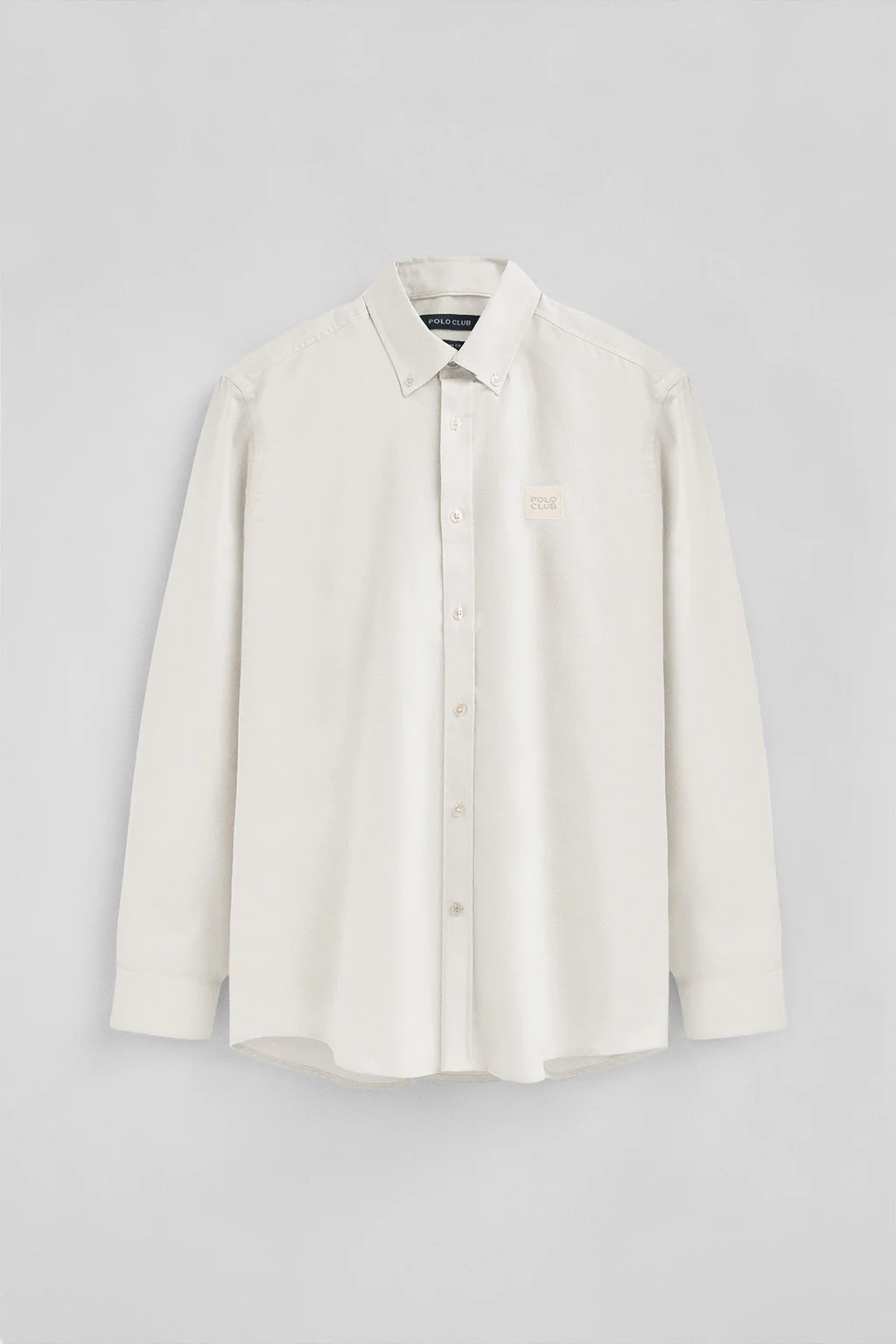 Nude regular-fit shirt with buttoned collar and Polo Club logo - Image 6