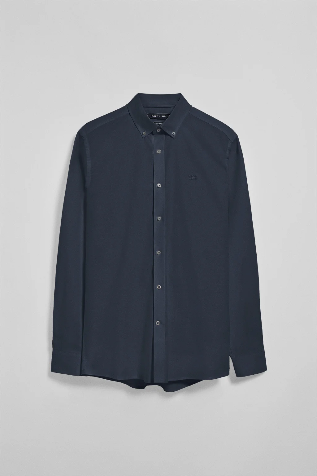 Navy-blue plain Oxford shirt with Polo Club embroidered logo - Image 5