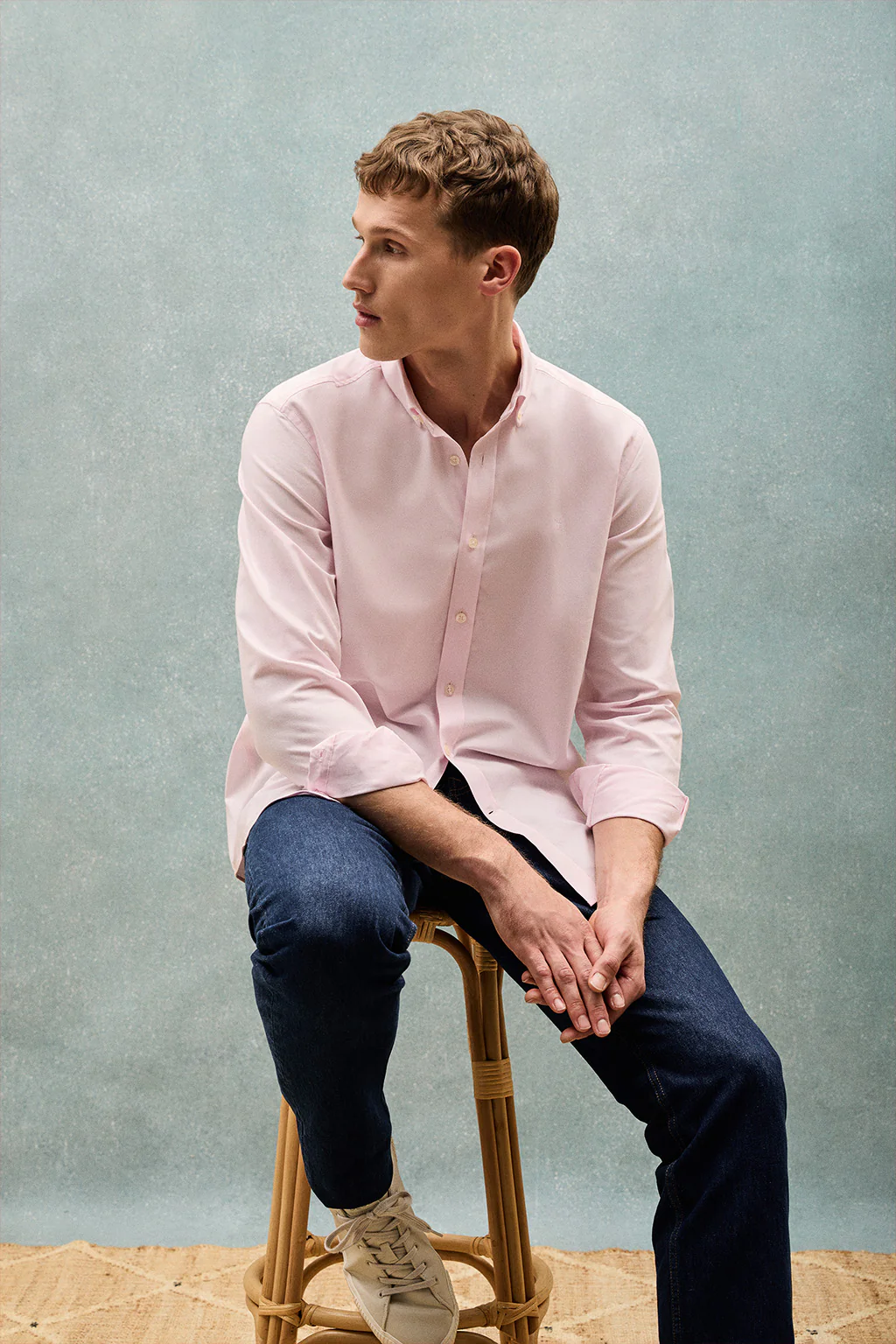 Pink plain Oxford shirt with Polo Club embroidered logo - Image 10