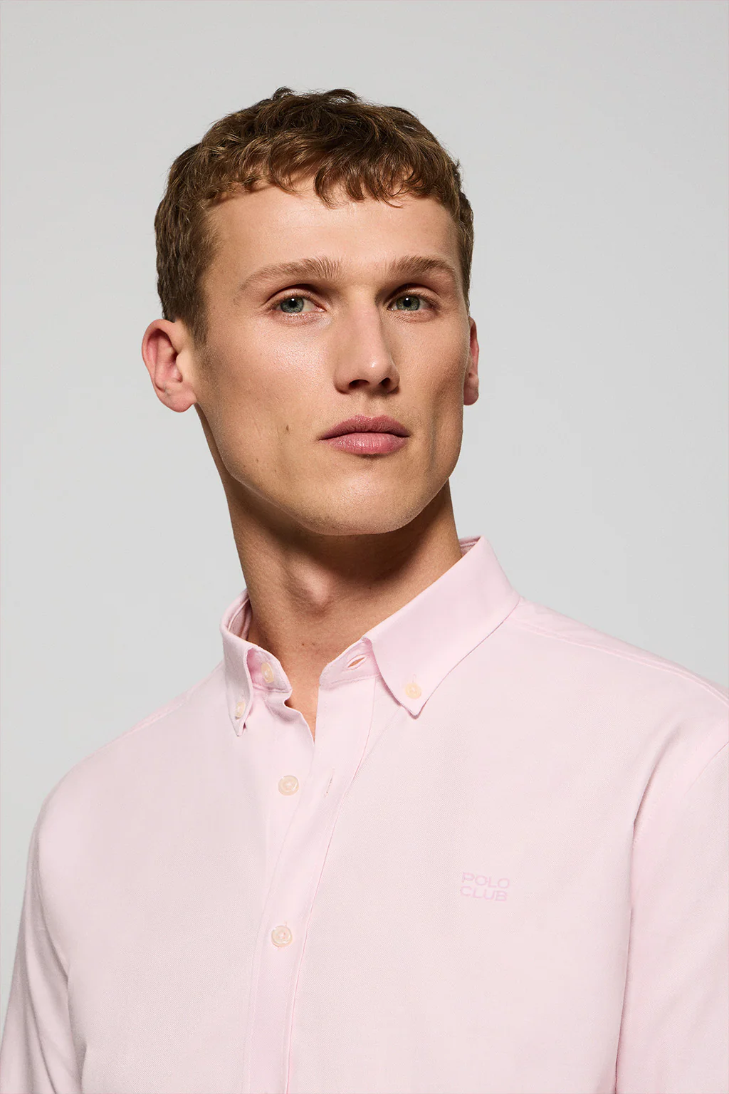 Pink plain Oxford shirt with Polo Club embroidered logo - Image 3
