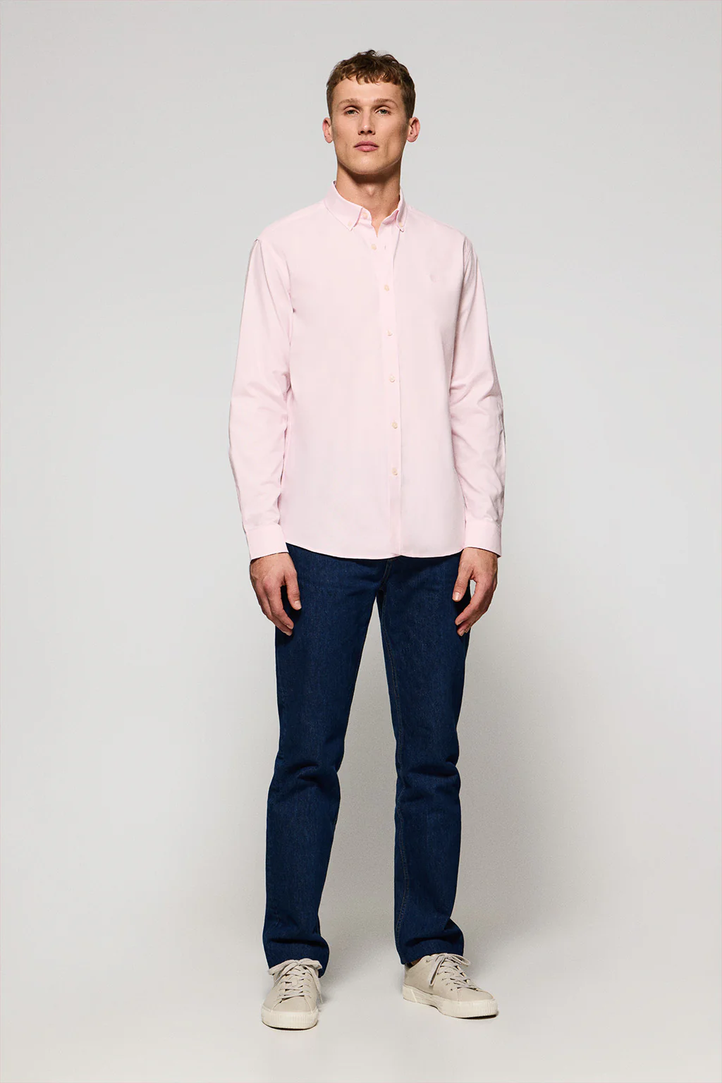 Pink plain Oxford shirt with Polo Club embroidered logo - Image 4