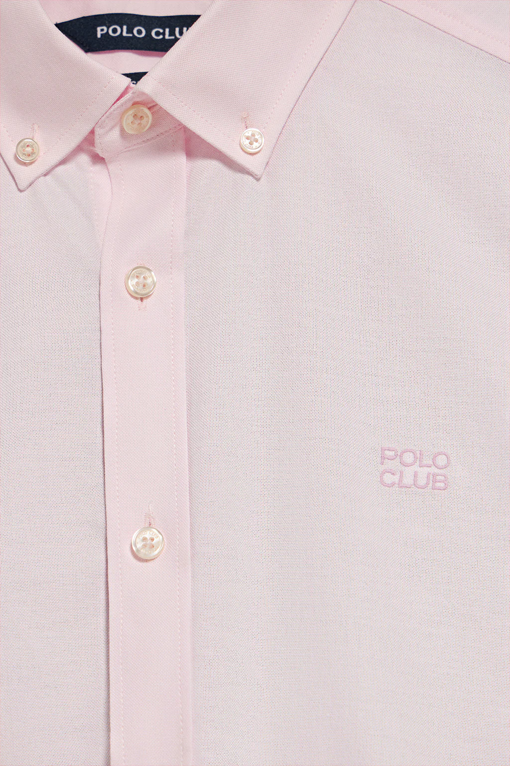 Pink plain Oxford shirt with Polo Club embroidered logo - Image 6