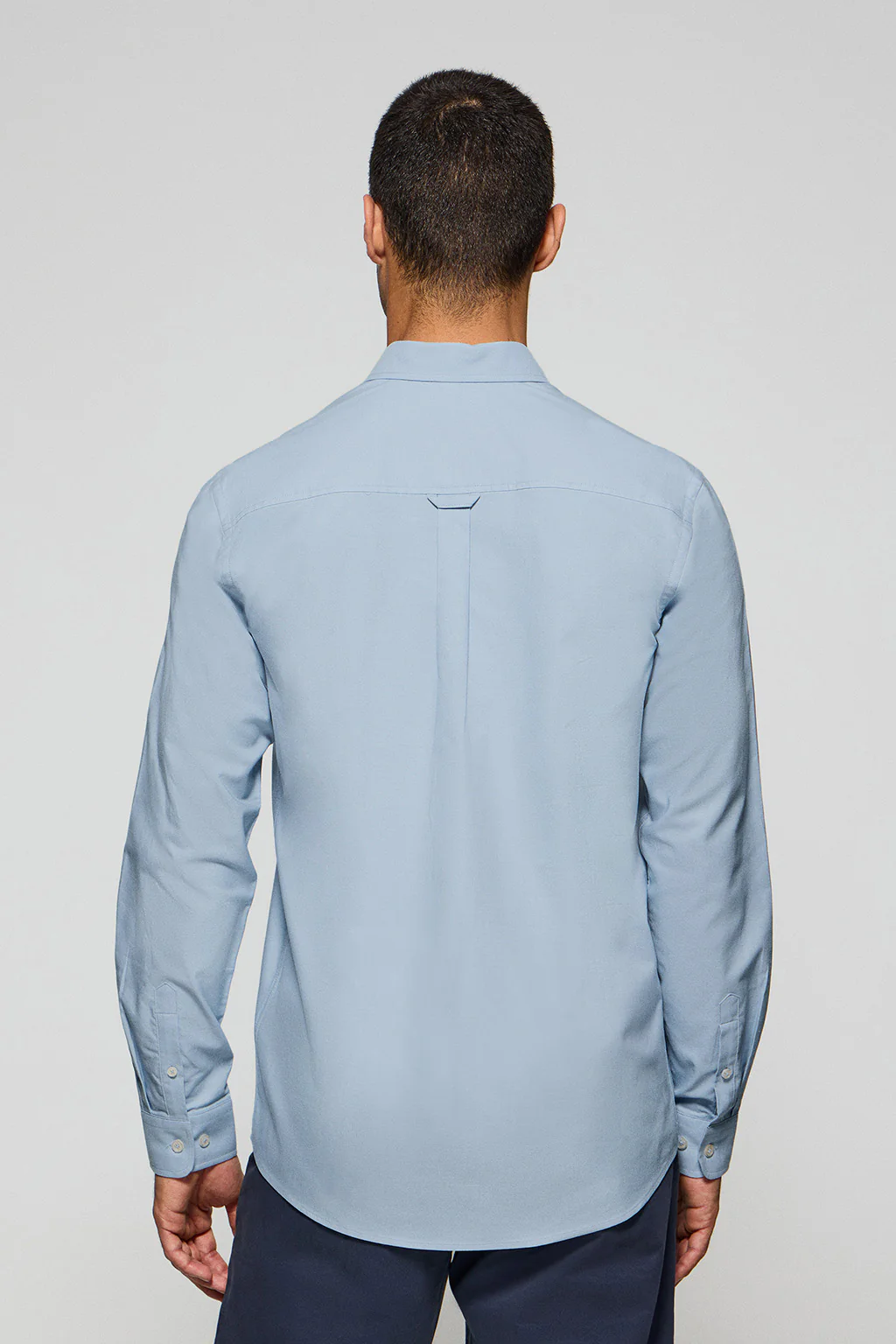 Sky-blue plain Oxford shirt with Polo Club embroidered logo - Image 2
