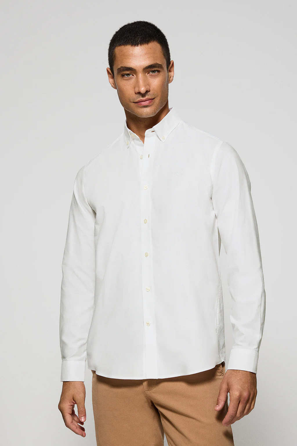 White plain Oxford shirt with Polo Club embroidered logo