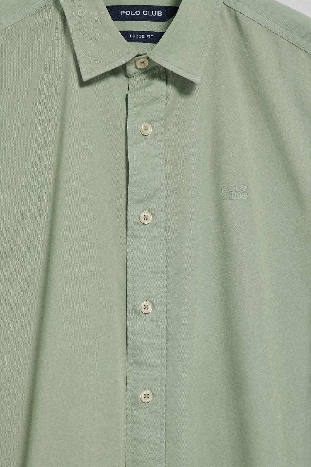 Jade-green loose-fit shirt with Polo Club embroidered logo - Image 5