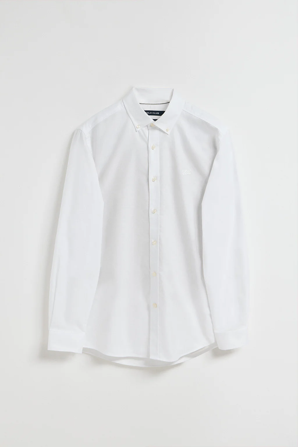 White plain Oxford shirt with Polo Club embroidered logo - Image 5