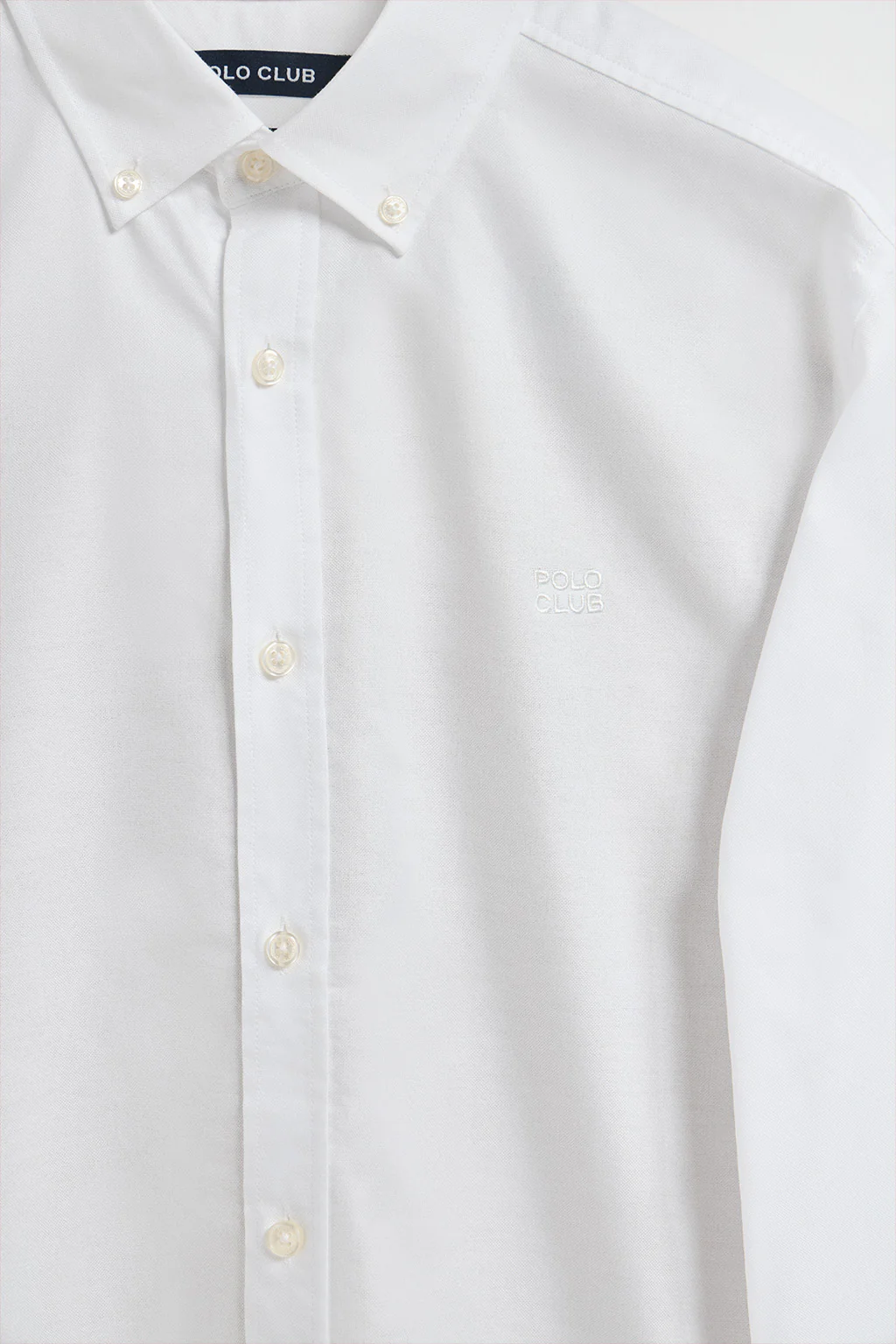 White plain Oxford shirt with Polo Club embroidered logo - Image 7