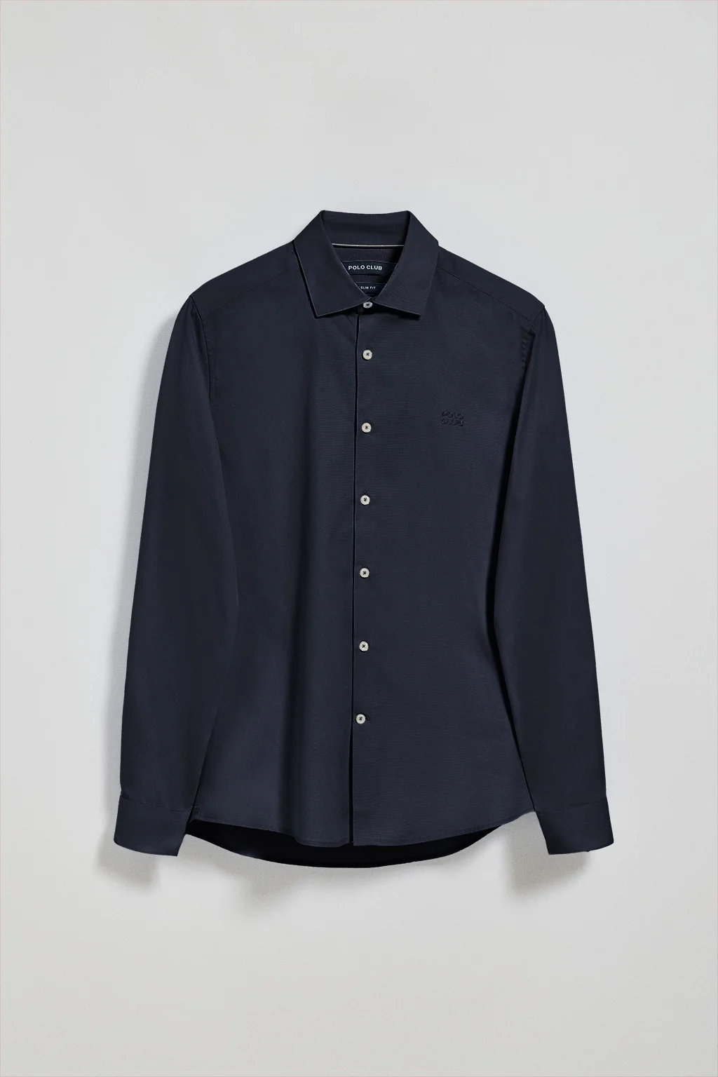 Navy-blue super slim-fit poplin shirt with Polo Club embroidered logo - Image 5