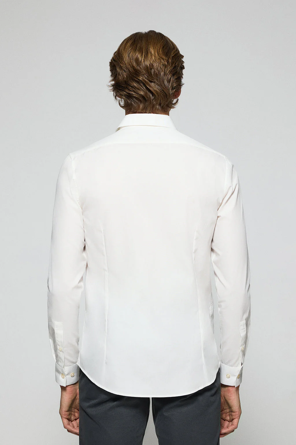 White super slim-fit poplin shirt with Polo Club embroidered logo - Image 4