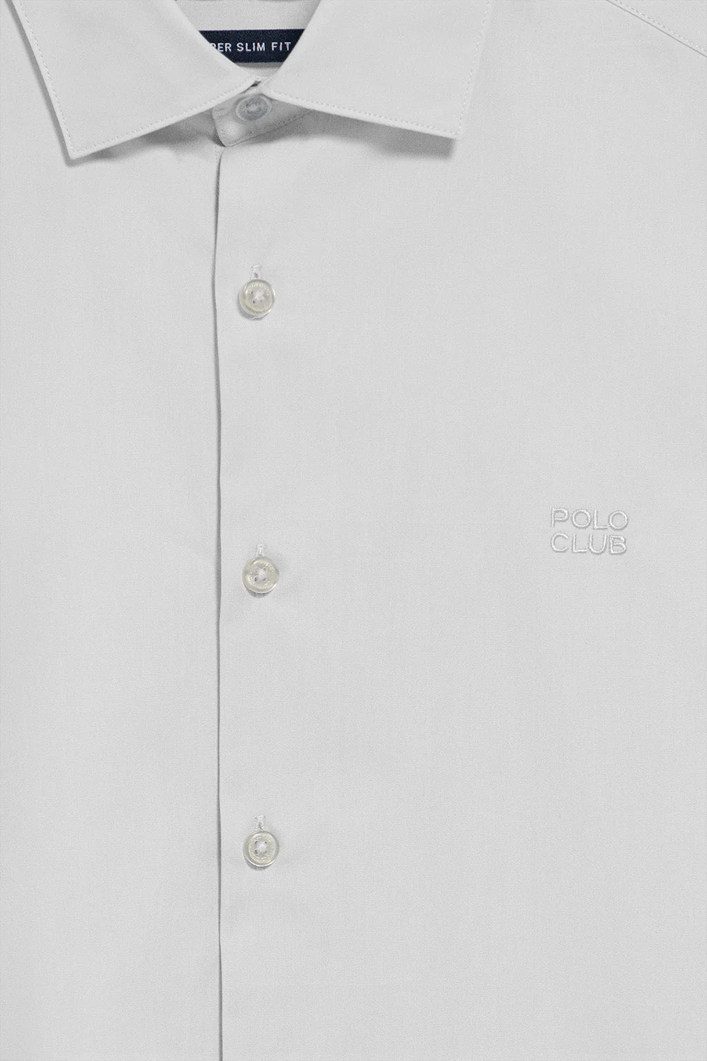 White super slim-fit poplin shirt with Polo Club embroidered logo - Image 6