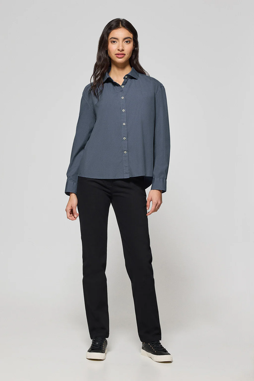 Denim-blue loose-fit shirt with Polo Club block logo - Image 4
