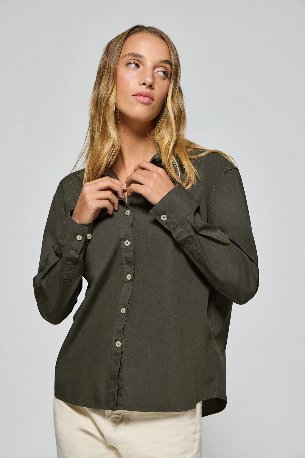 Green loose-fit shirt with Polo Club block logo