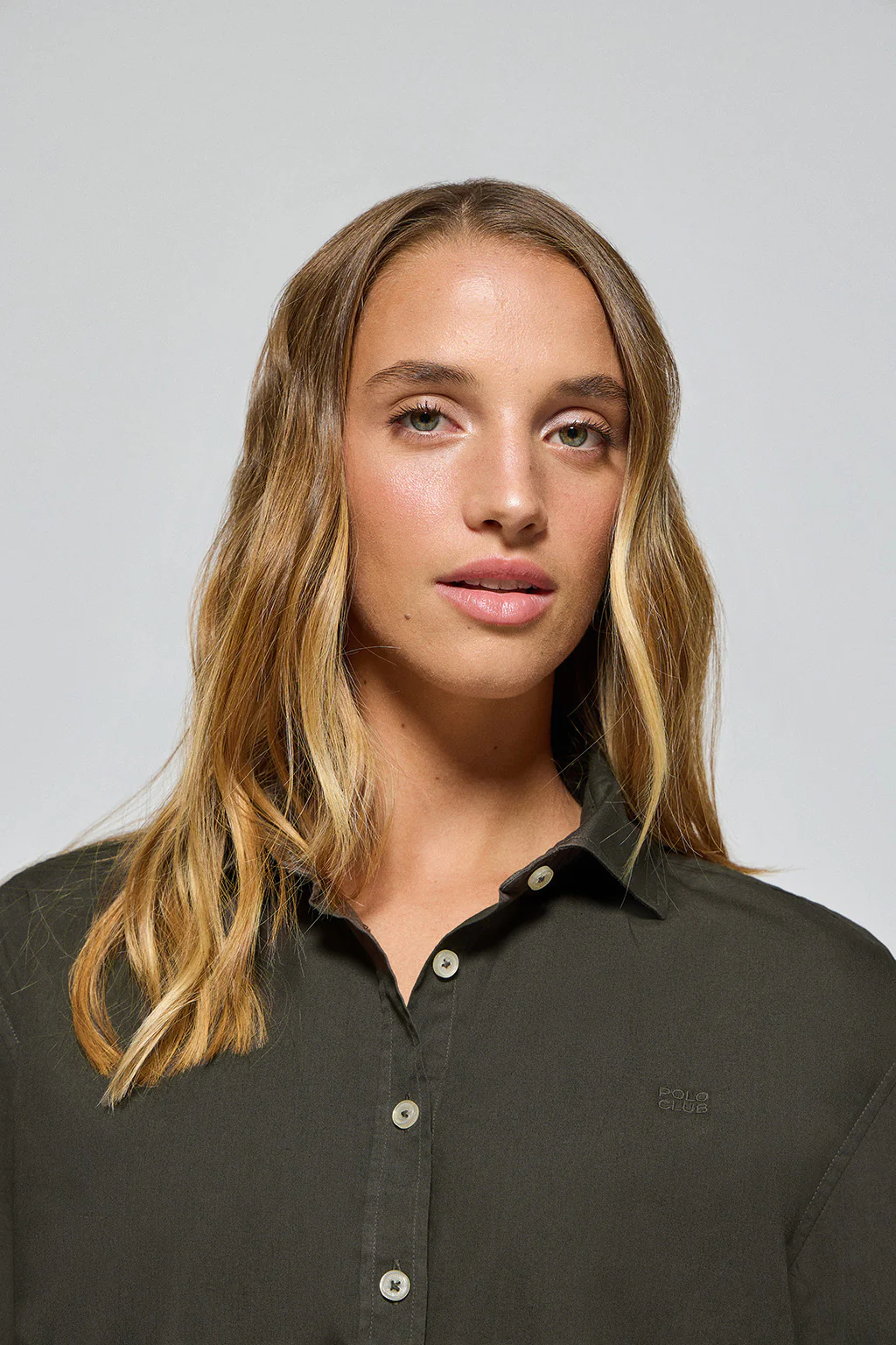 Green loose-fit shirt with Polo Club block logo - Image 3