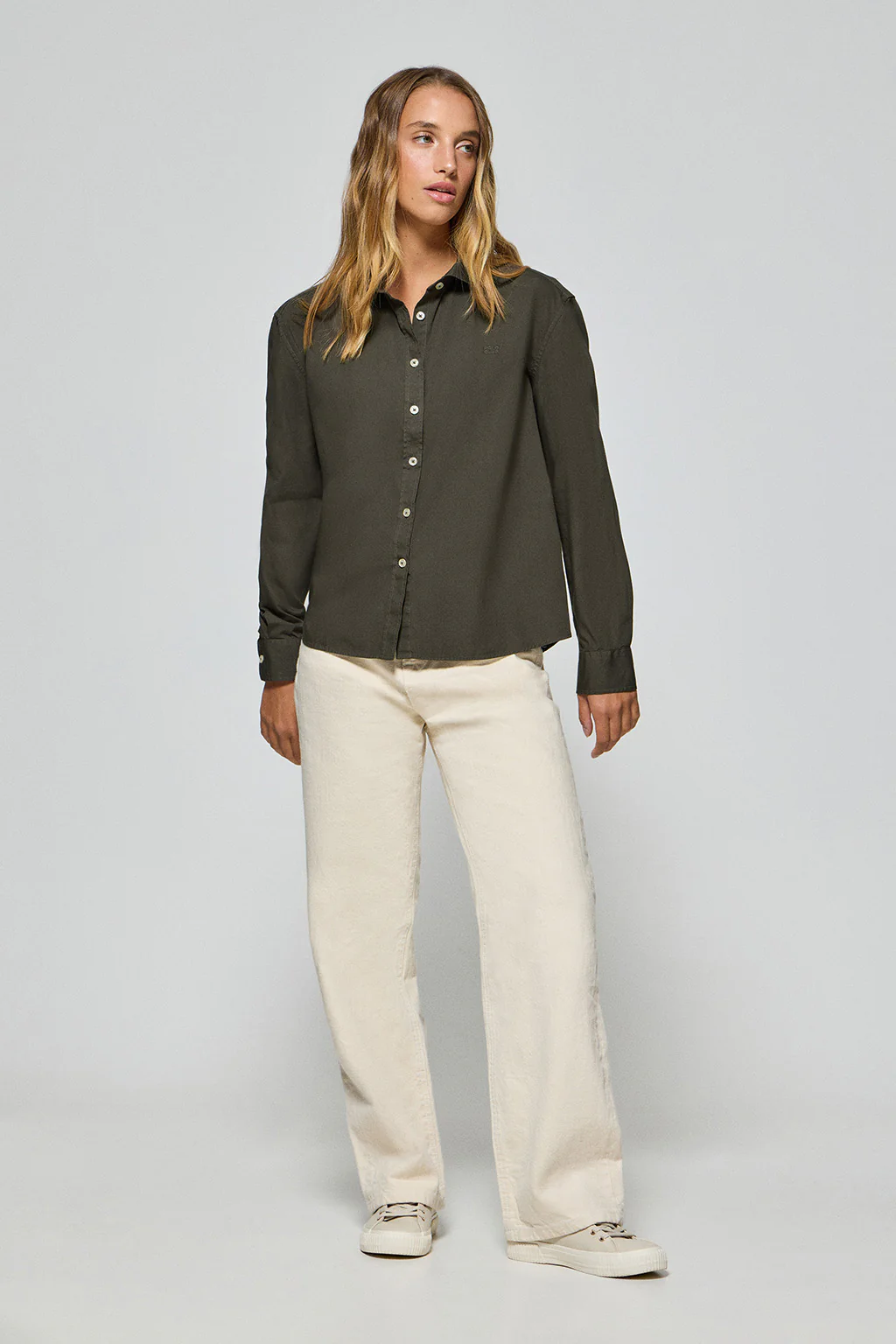 Green loose-fit shirt with Polo Club block logo - Image 4