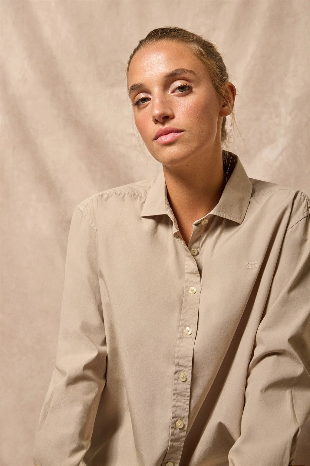 Sandy loose-fit shirt with Polo Club block logo - Image 12