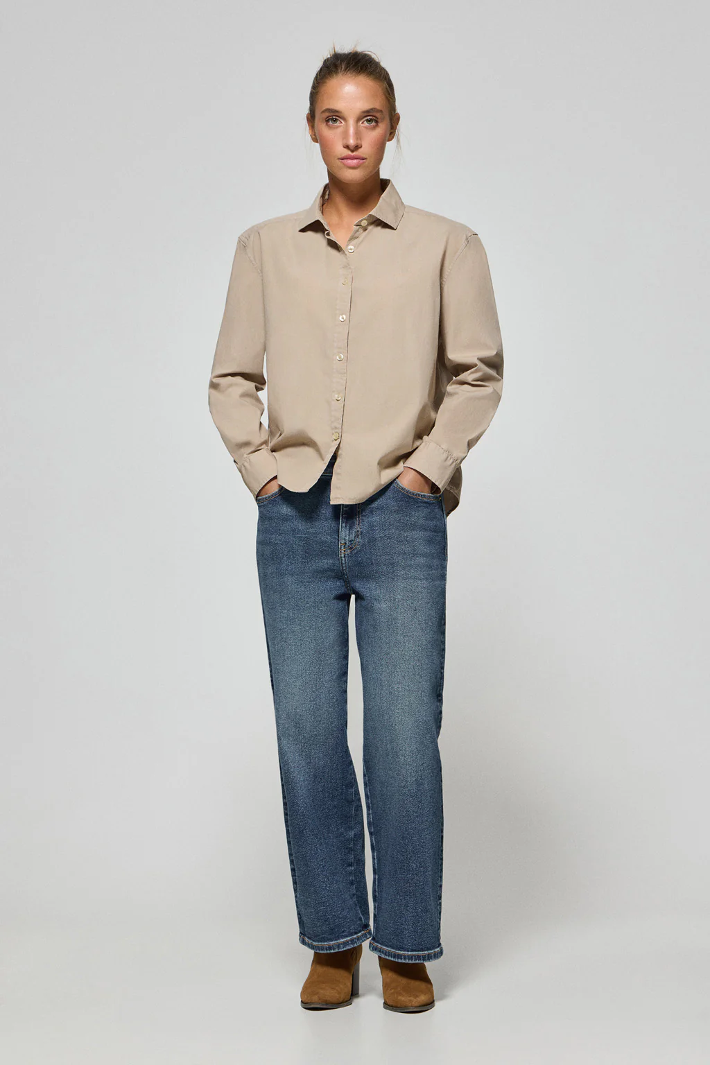Sandy loose-fit shirt with Polo Club block logo - Image 4