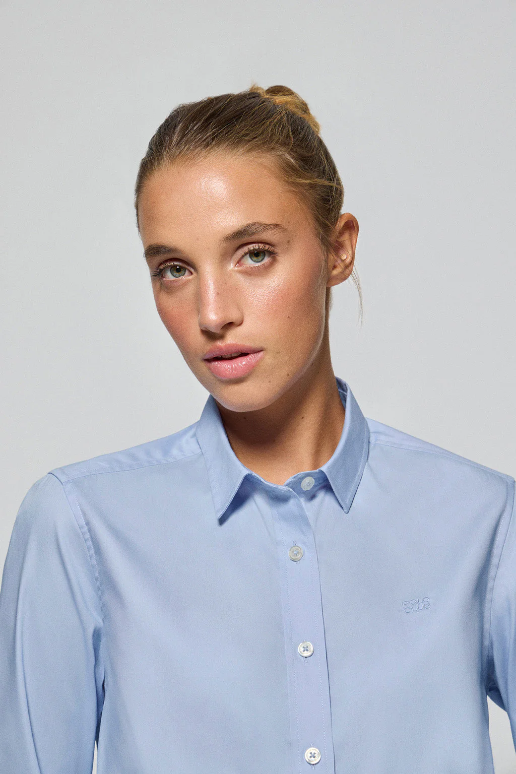 Sky-blue regular-fit shirt with Polo Club embroidery - Image 2