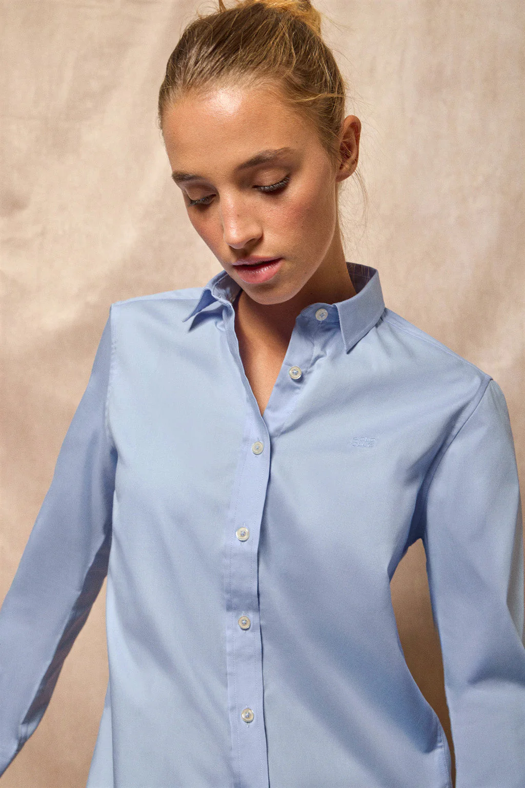Sky-blue regular-fit shirt with Polo Club embroidery - Image 4
