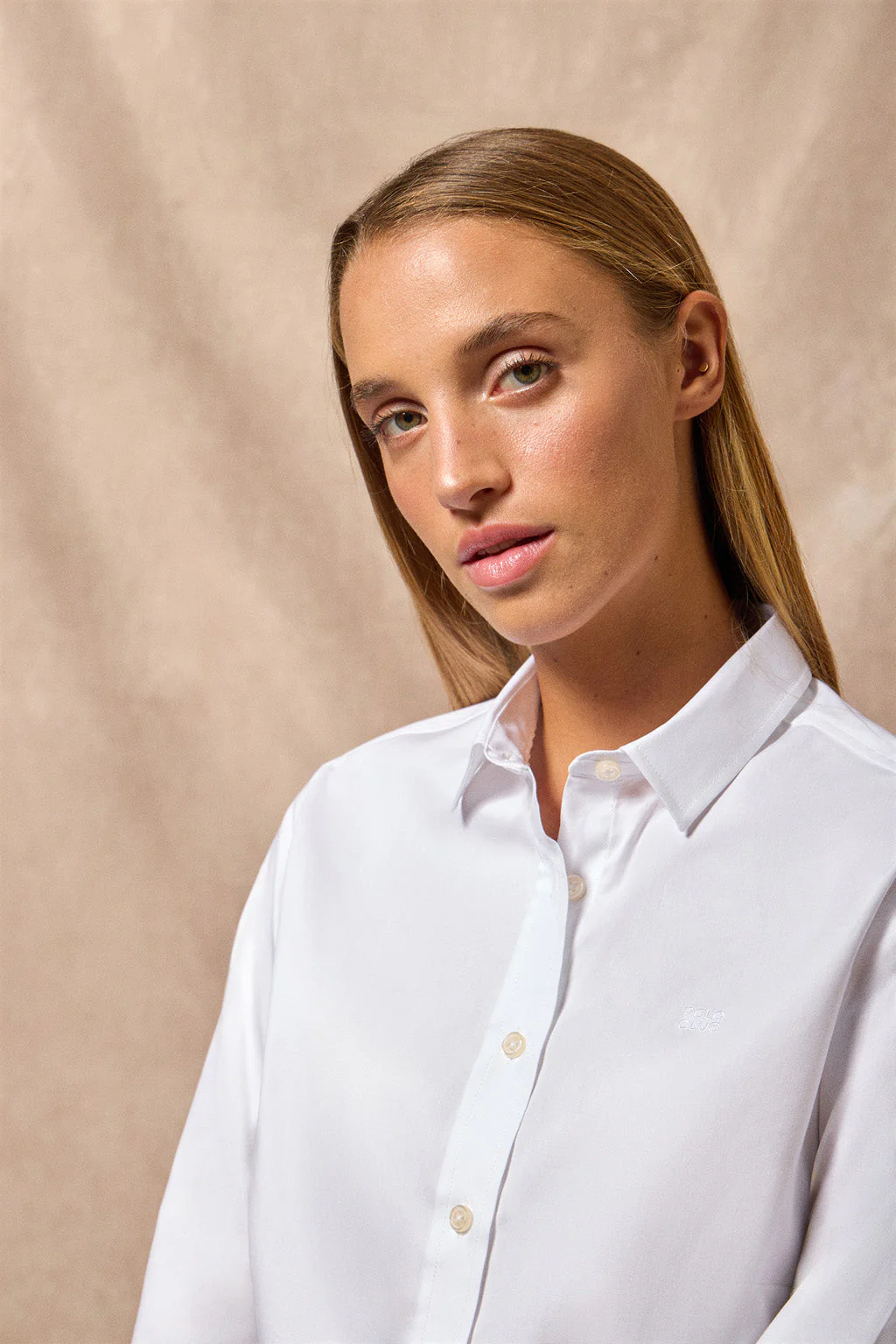 White regular-fit shirt with Polo Club embroidery - Image 2