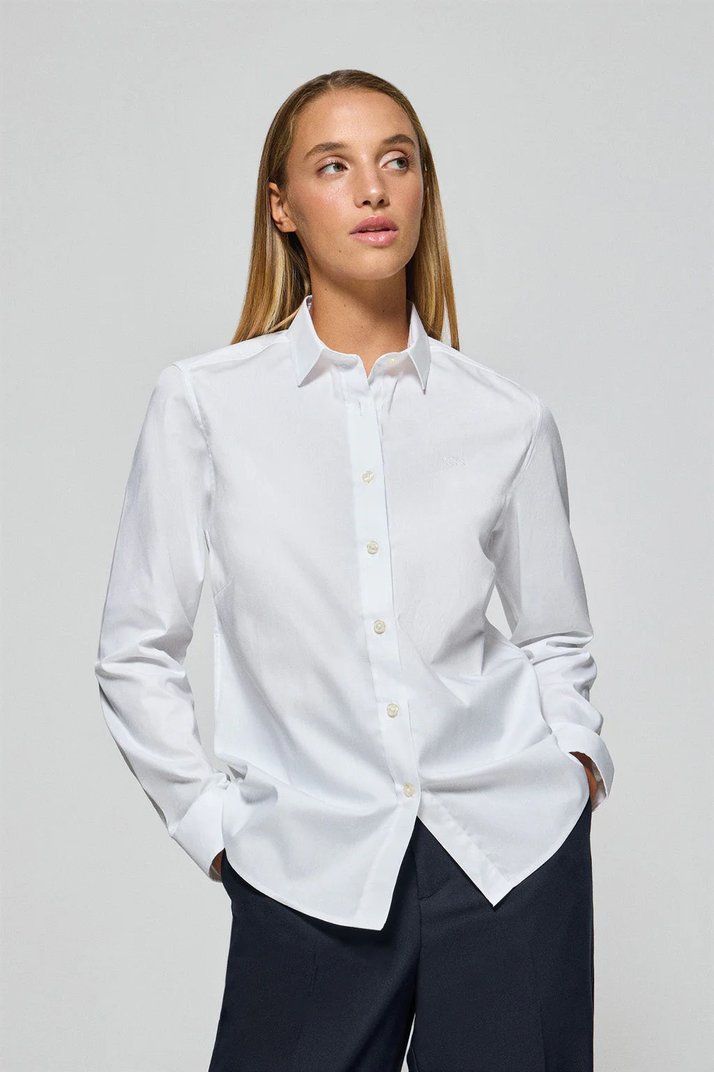 White regular-fit shirt with Polo Club embroidery - Image 4
