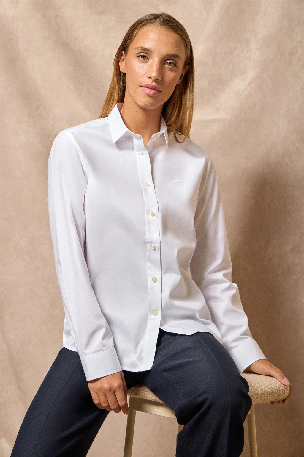 White regular-fit shirt with Polo Club embroidery - Image 7