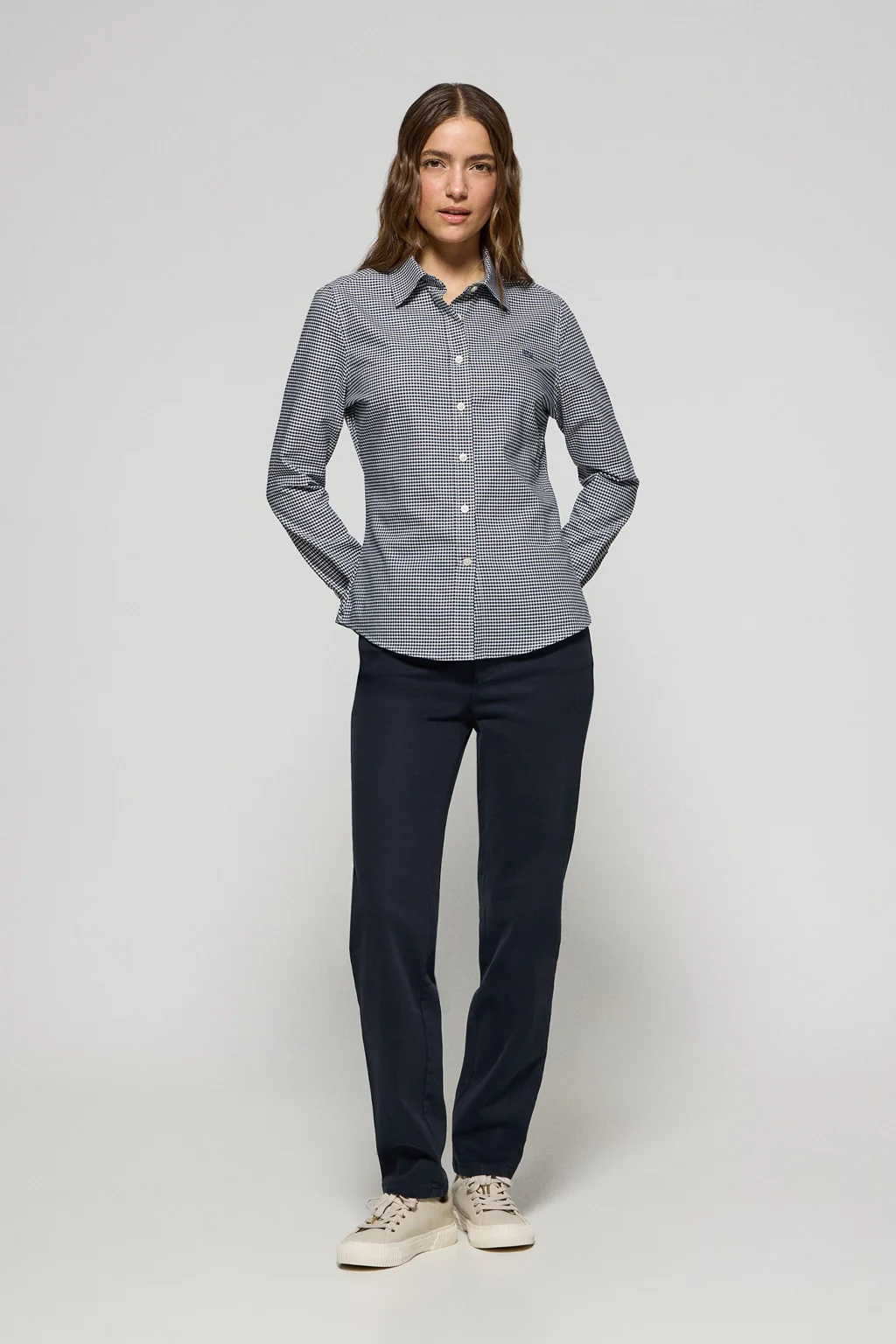 Blue shirt with vichy checks and Polo Club embroidered logo - Image 4