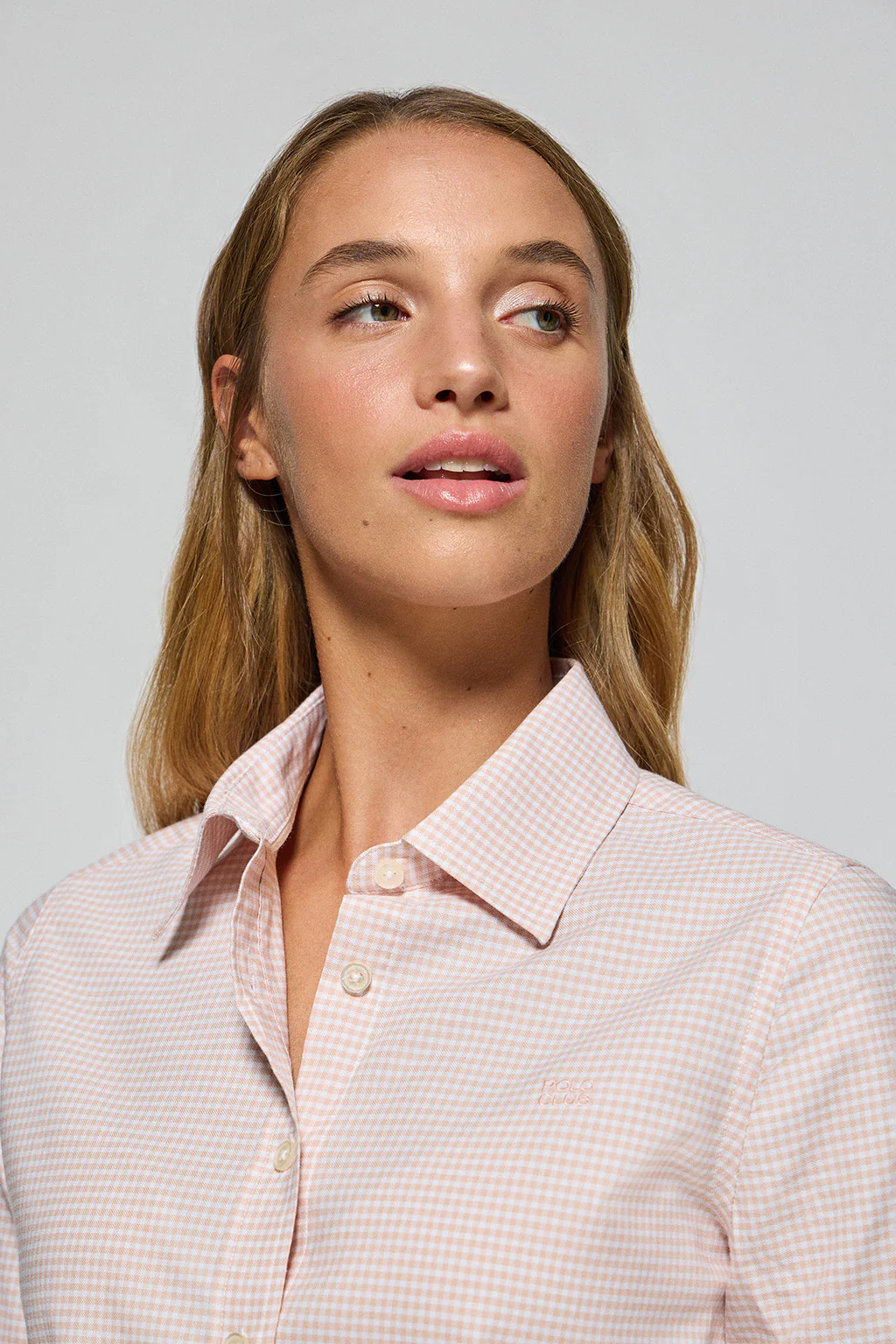 Pink shirt with vichy checks and Polo Club embroidered logo - Image 3