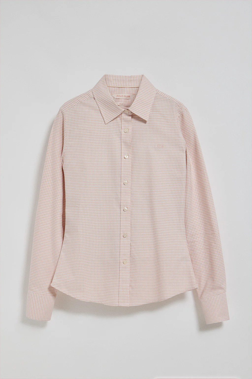 Pink shirt with vichy checks and Polo Club embroidered logo - Image 5