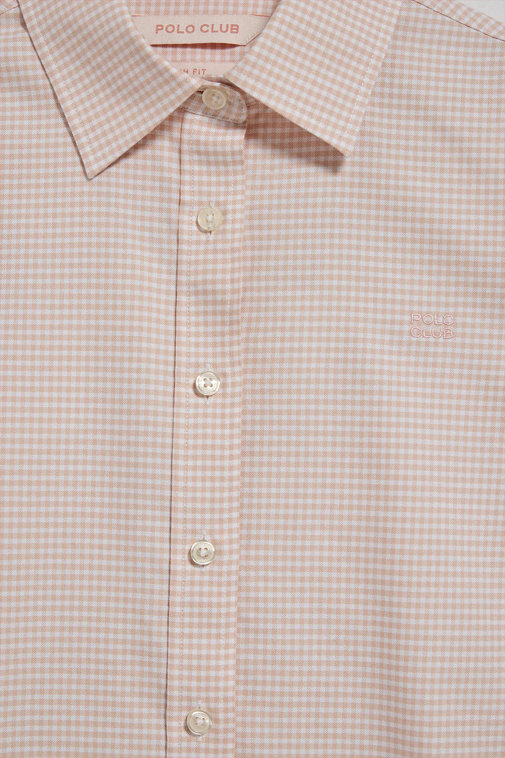 Pink shirt with vichy checks and Polo Club embroidered logo - Image 6