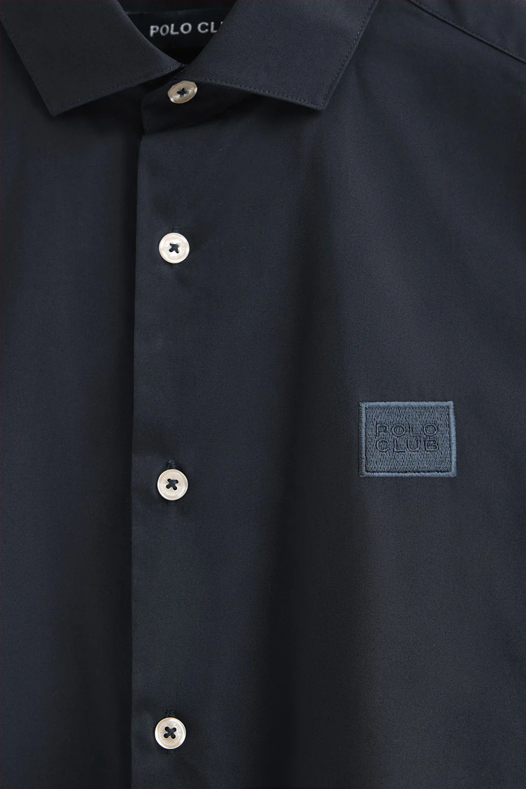 Navy-blue slim-fit shirt with Italian collar and Polo Club logo - Image 7