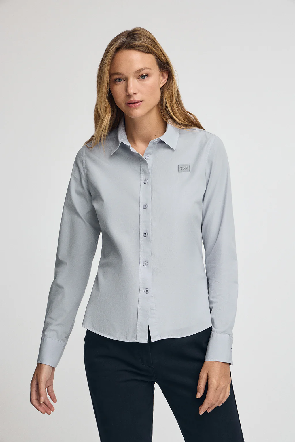 Light-blue slim-fit shirt with Polo Club logo