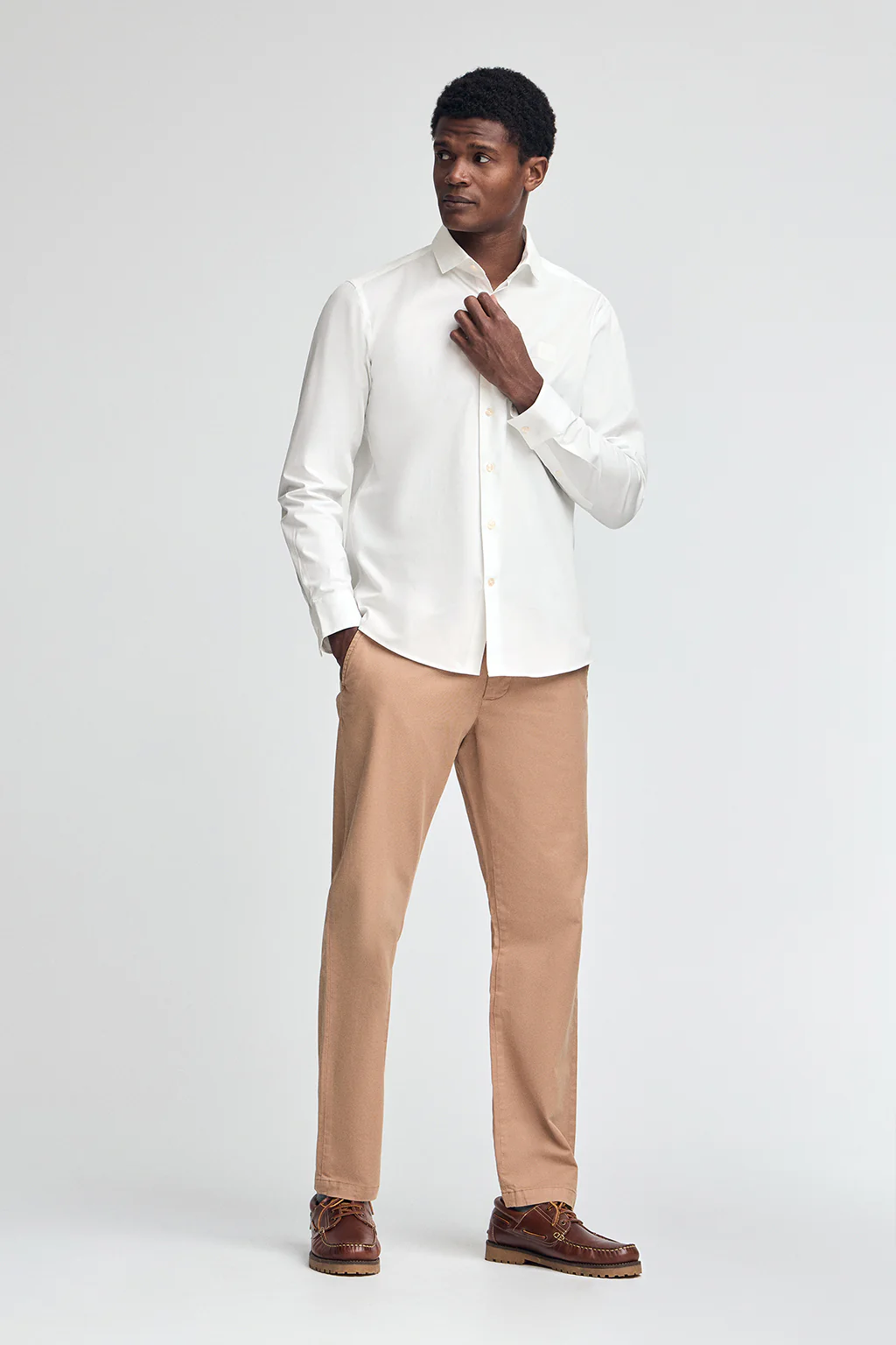 White slim-fit shirt with Italian collar and Polo Club logo - Image 3