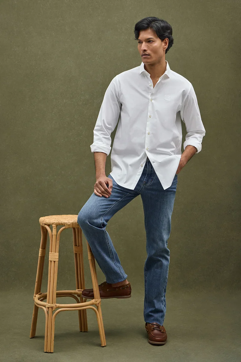 White poplin shirt with regular fit and Polo Club logo - Image 2