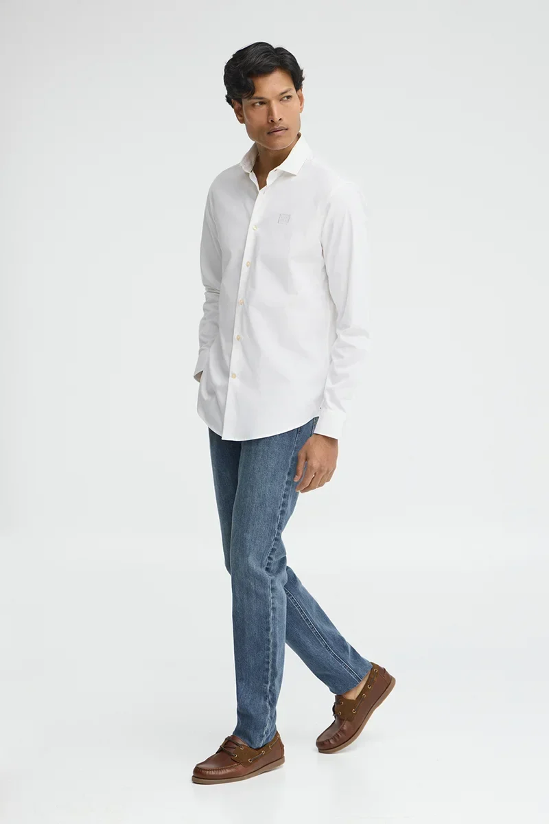 White poplin shirt with regular fit and Polo Club logo - Image 4