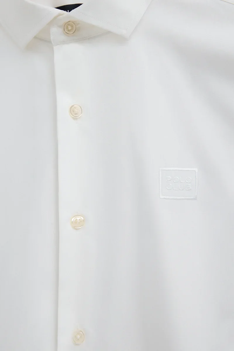 White poplin shirt with regular fit and Polo Club logo - Image 7