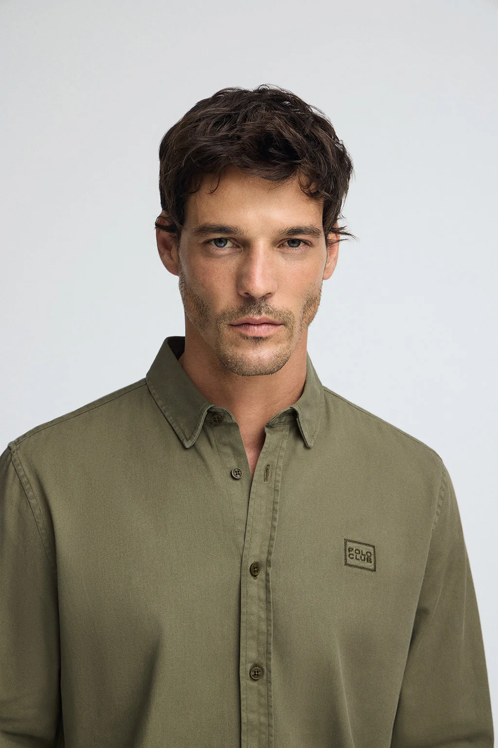 Army-green shirt with regular fit and Polo Club logo - Image 3