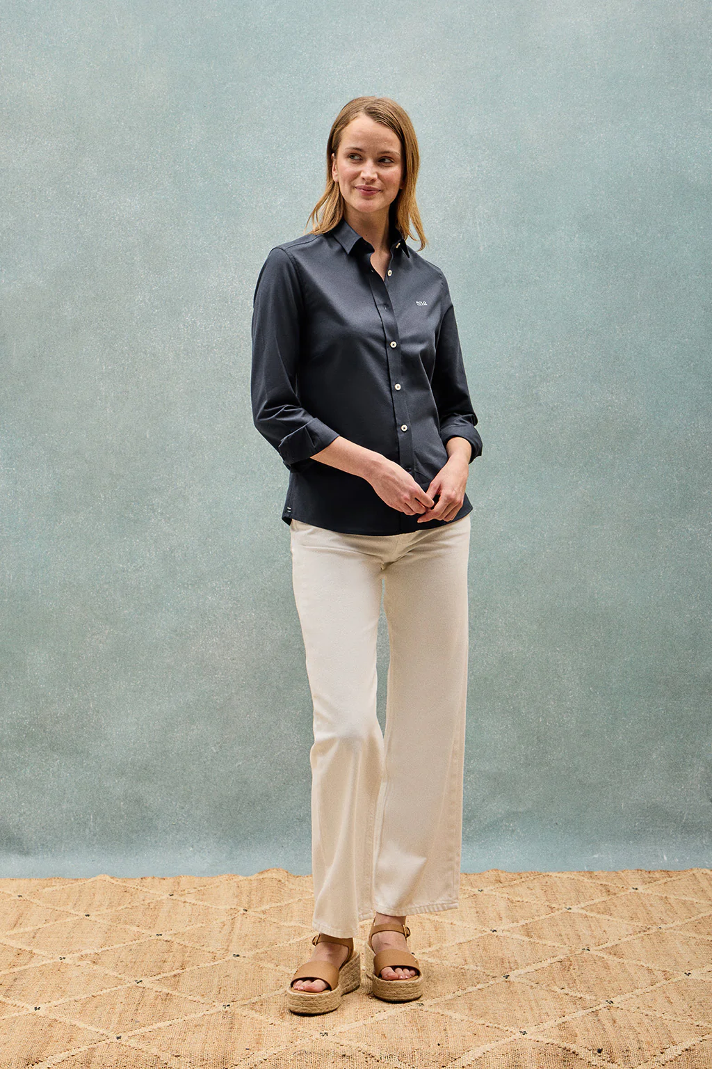 Navy-blue regular-fit shirt with Polo Club embroidery - Image 10