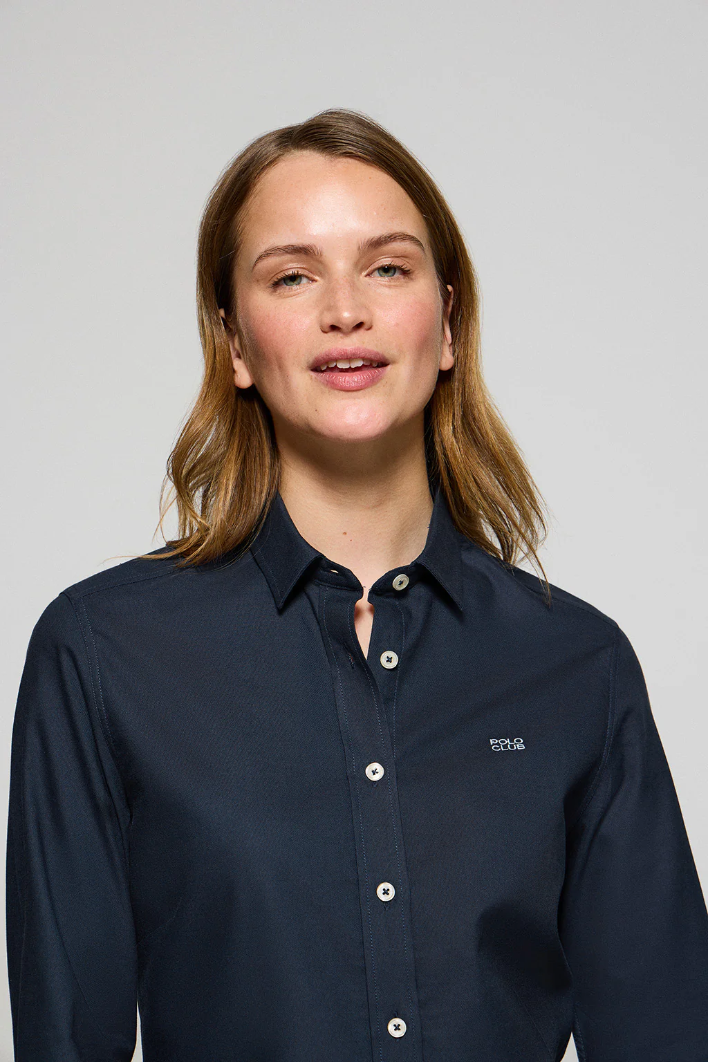 Navy-blue regular-fit shirt with Polo Club embroidery - Image 3