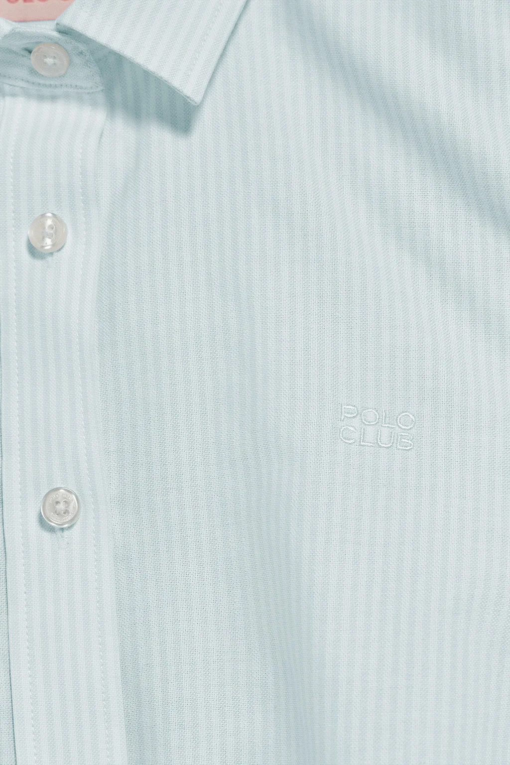 Aqua striped shirt with embroidered logo - Image 7
