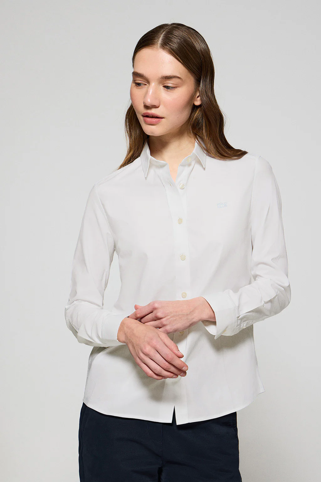 White regular-fit shirt with Polo Club embroidery