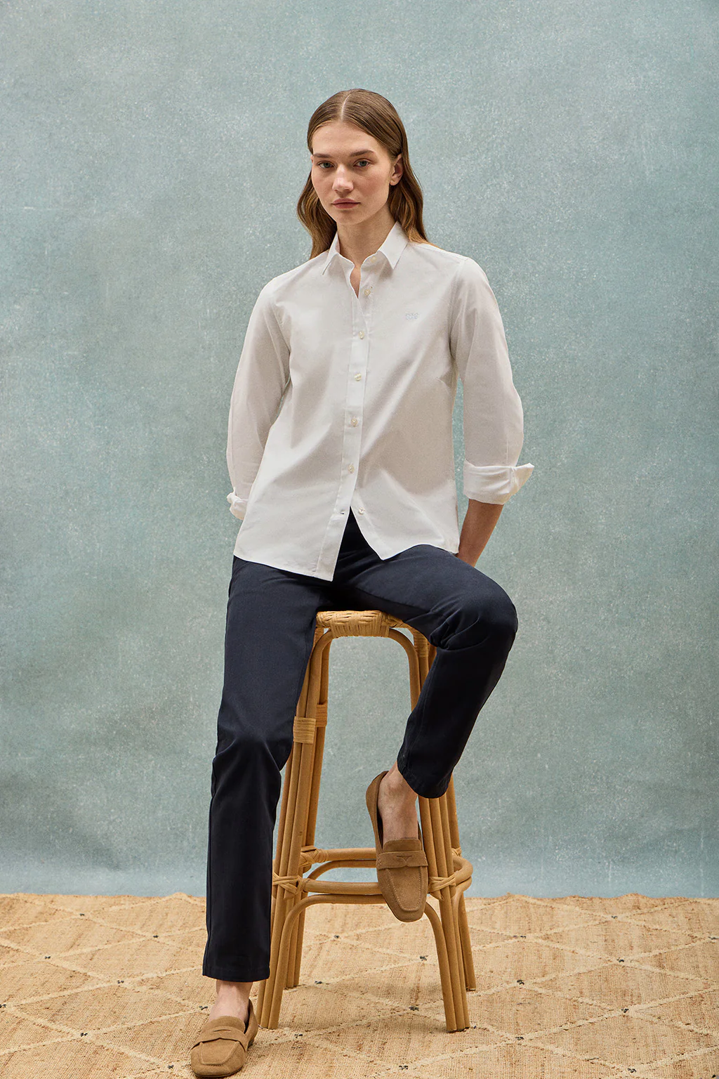 White regular-fit shirt with Polo Club embroidery - Image 10