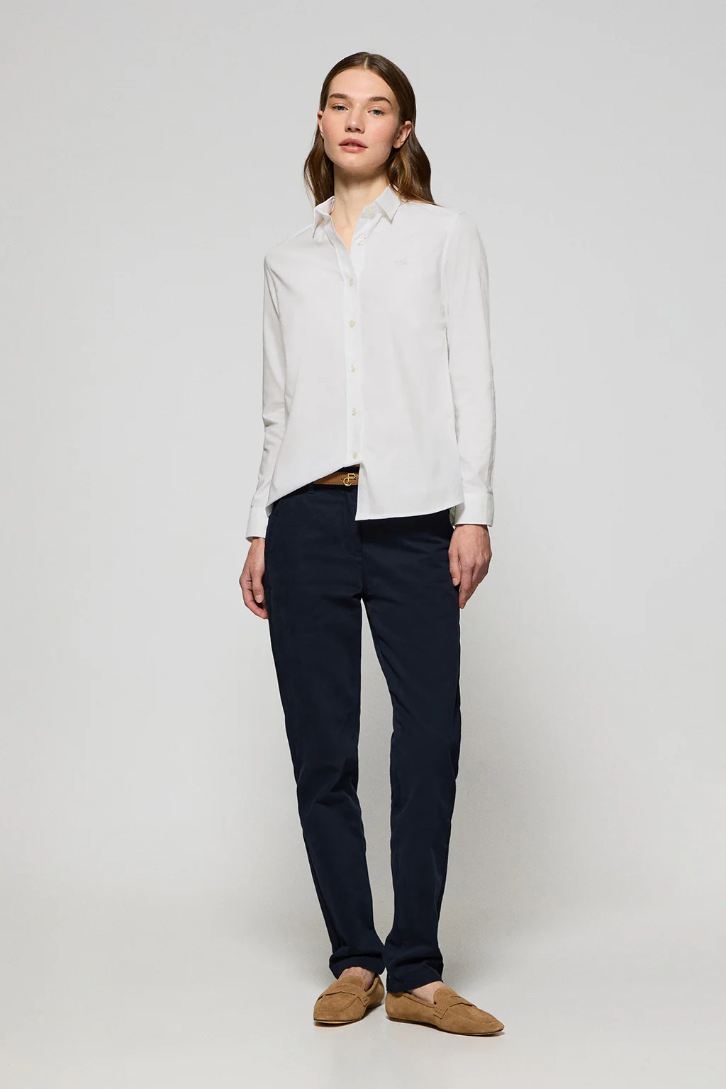 White regular-fit shirt with Polo Club embroidery - Image 4