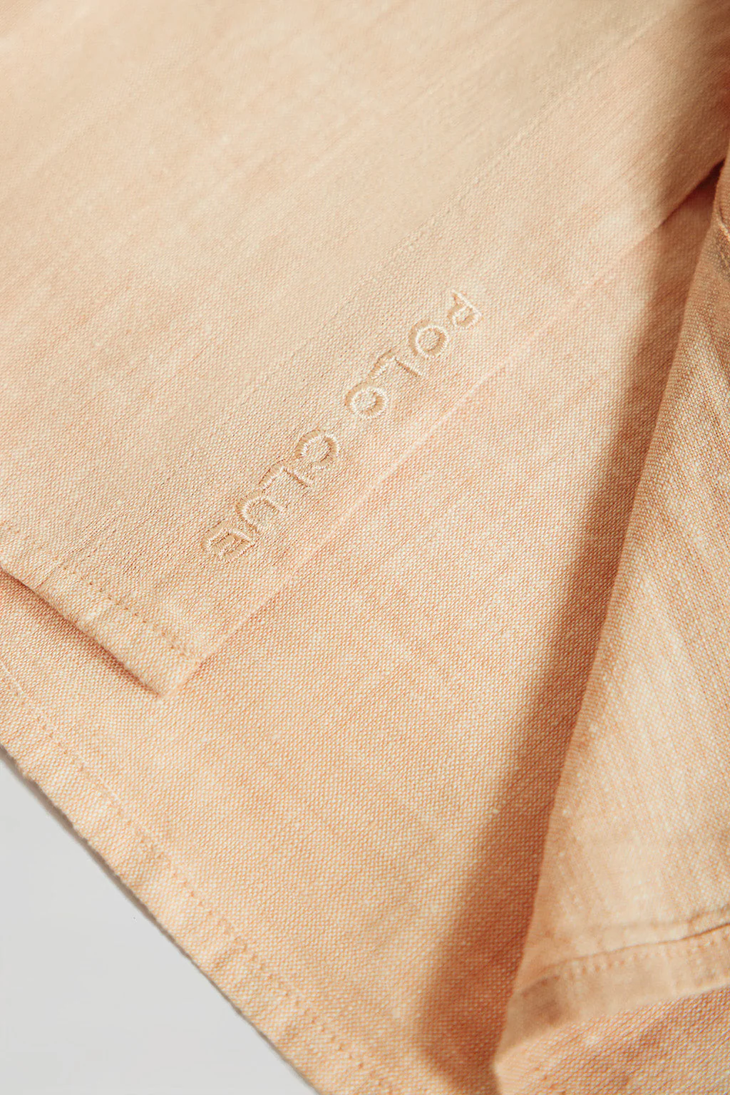 Tangerine linen and cotton shirt with Polo Club details - Image 8